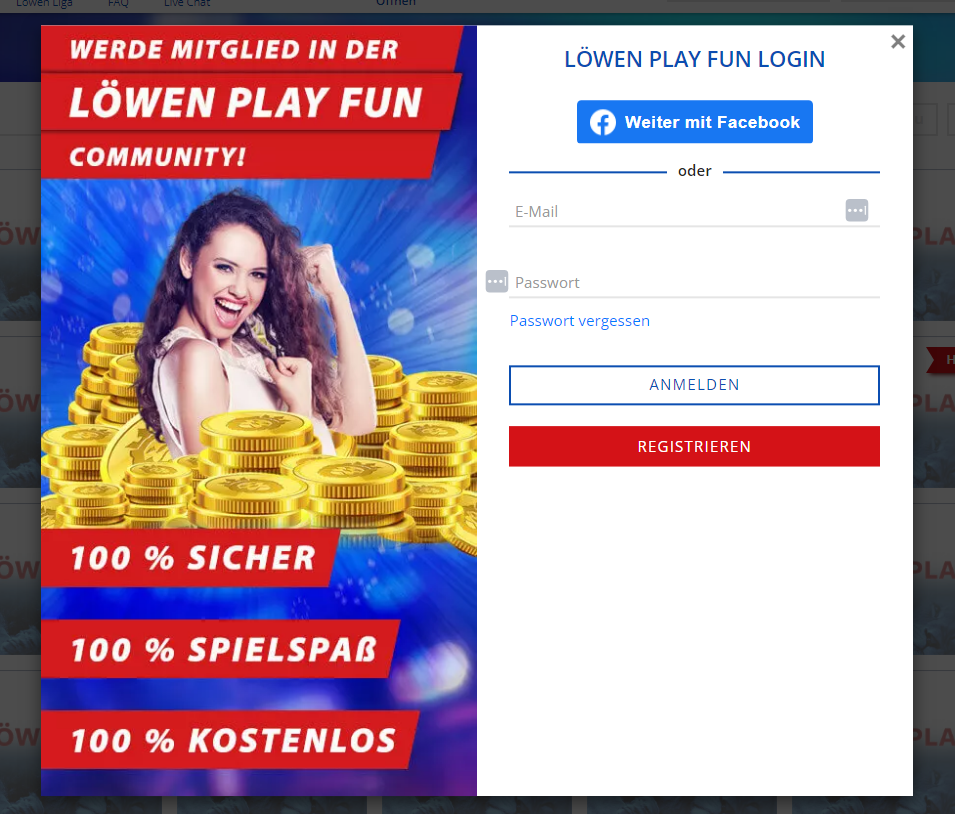 Casino login für funspiele