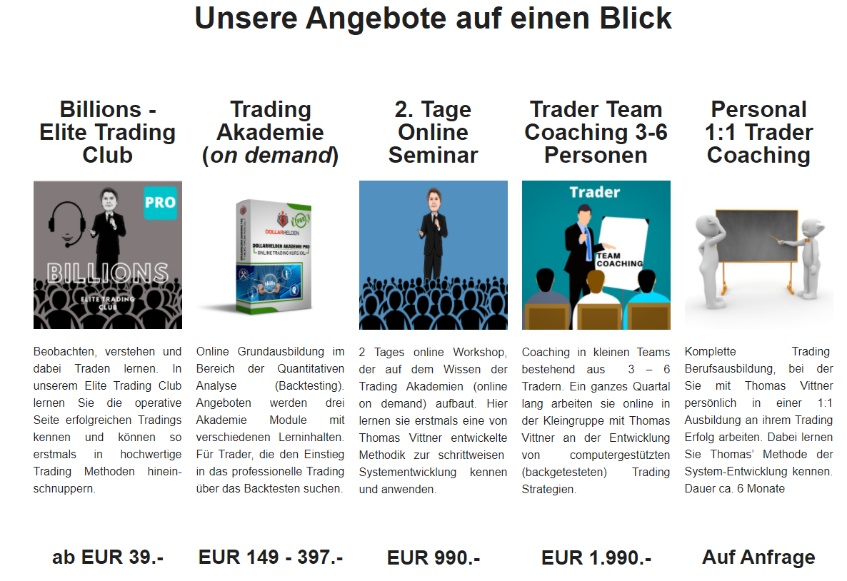 unsere Angebote auf einen Blick