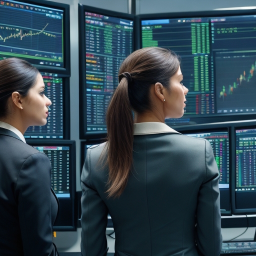 weiblicher Trader schaut auf Daten