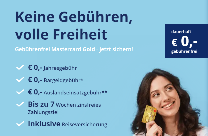 mastercard Gold gebührenfrei